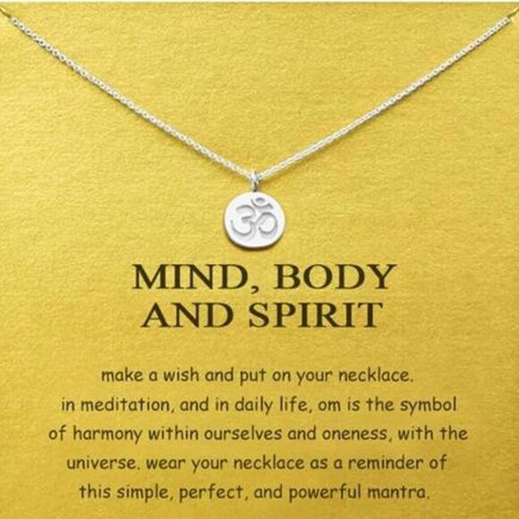 Om Symbol Necklace – “Mind, Body and Spirit” Harmony Jewelry Meditation - Picture 1 of 7